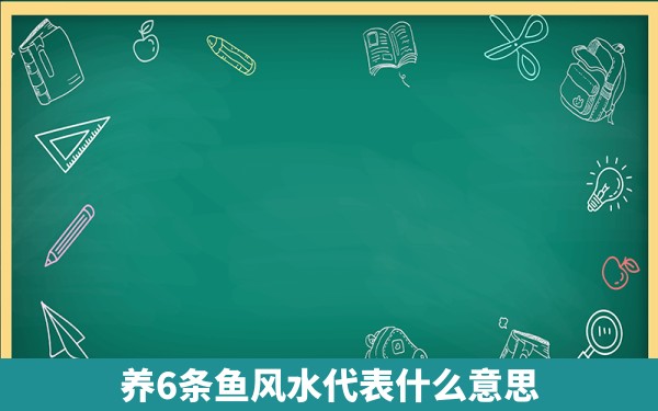 养6条鱼风水代表什么意思