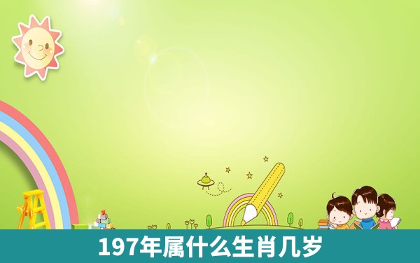 197年属什么生肖几岁