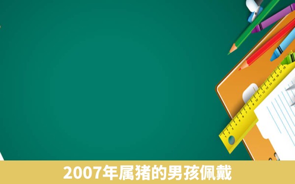 2007年属猪的男孩佩戴