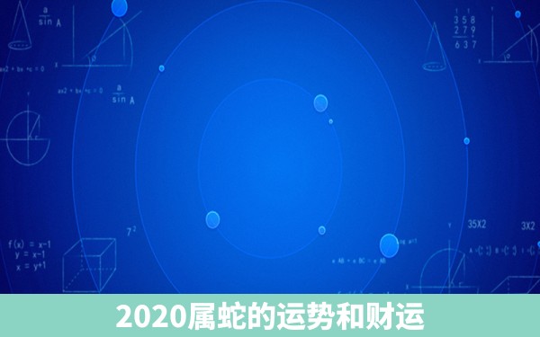 2020属蛇的运势和财运