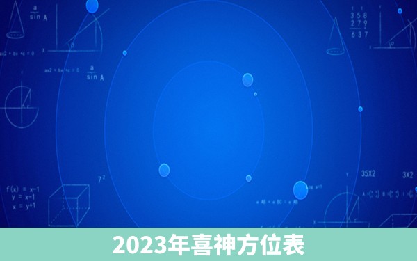 2023年喜神方位表