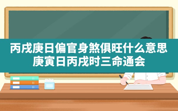 丙戌 庚日 偏官 身煞 俱旺什么意思_庚寅日丙戌时三命通会