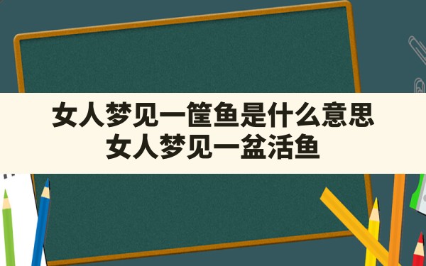 女人梦见一筐鱼是什么意思(女人梦见一盆活鱼) - 一测网