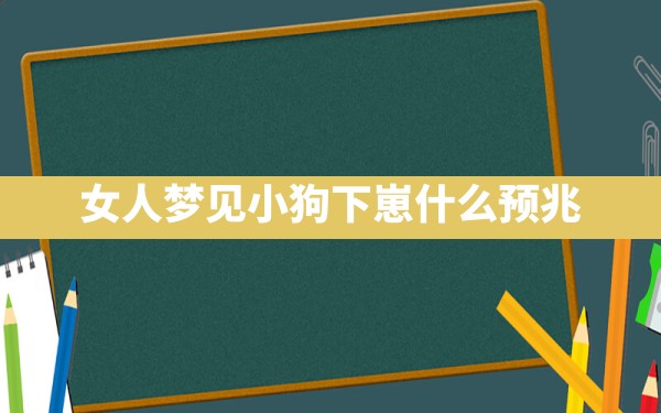 女人梦见小狗下崽什么预兆 - 一测网