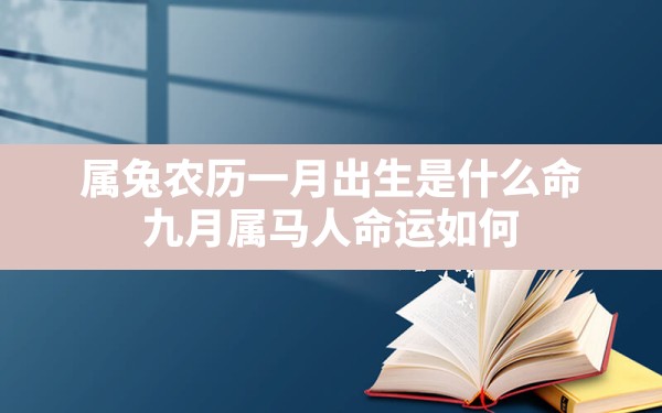 属兔农历一月出生是什么命,九月属马人命运如何 - 一测网