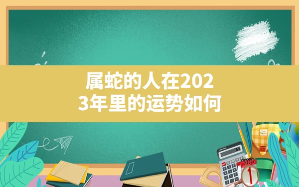 属蛇的人在2023年里的运势如何？ - 一测网