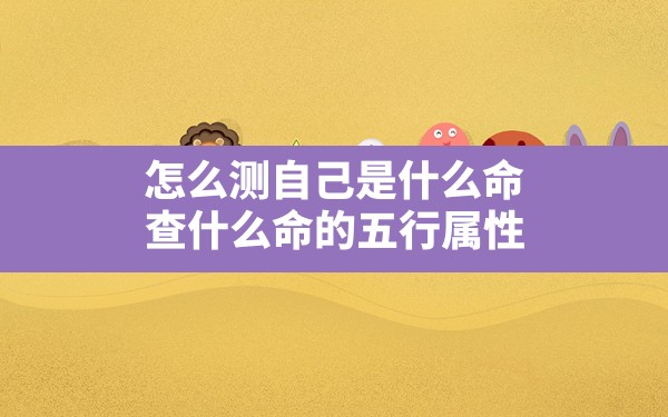 怎么测自己是什么命,查什么命的五行属性 - 一测网