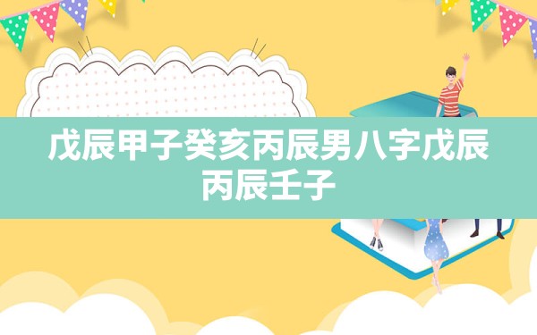 戊辰甲子癸亥丙辰男八字,戊辰 丙辰 壬子 - 一测网