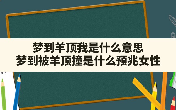 梦到羊顶我是什么意思(梦到被羊顶撞是什么预兆女性) - 一测网