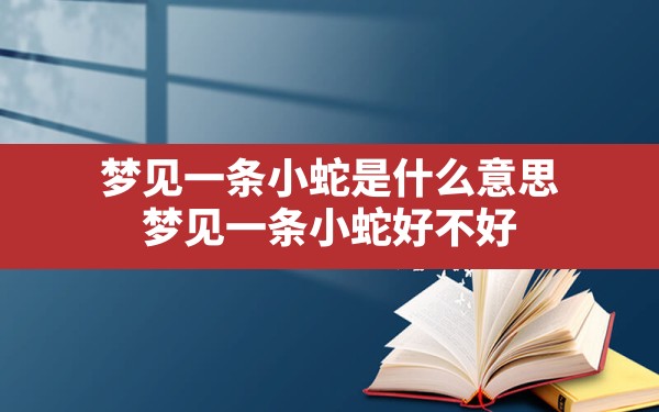 梦见一条小蛇是什么意思,梦见一条小蛇好不好 - 一测网