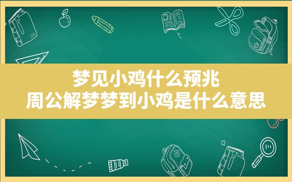 梦见小鸡什么预兆(周公解梦梦到小鸡是什么意思) - 一测网