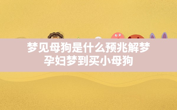 梦见母狗是什么预兆解梦,孕妇梦到买小母狗 - 一测网