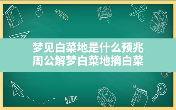 梦见白菜地是什么预兆,周公解梦白菜地摘白菜 - 一测网