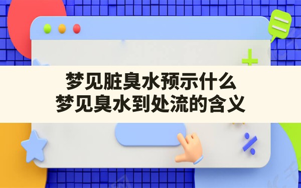 梦见脏臭水预示什么,梦见臭水到处流的含义 - 一测网