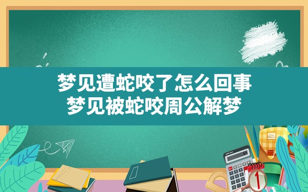 梦见遭蛇咬了怎么回事(梦见被蛇咬周公解梦) - 一测网