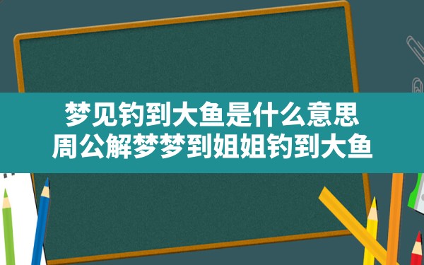 梦见钓到大鱼是什么意思,周公解梦梦到姐姐钓到大鱼 - 一测网