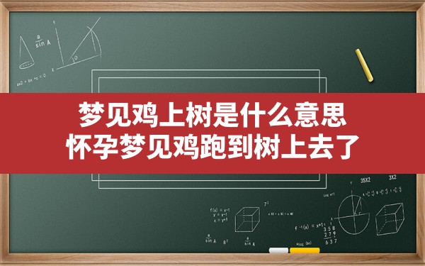 梦见鸡上树是什么意思,怀孕梦见鸡跑到树上去了 - 一测网