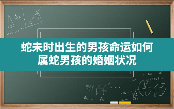 蛇未时出生的男孩命运如何,属蛇男孩的婚姻状况 - 一测网