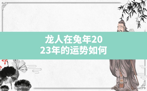 龙人在兔年2023年的运势如何 - 一测网