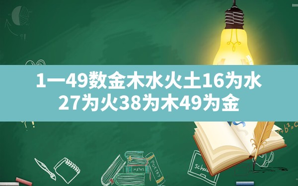 1一49数金木水火土,16为水,27为火,38为木,49为金,50为土 - 一测网