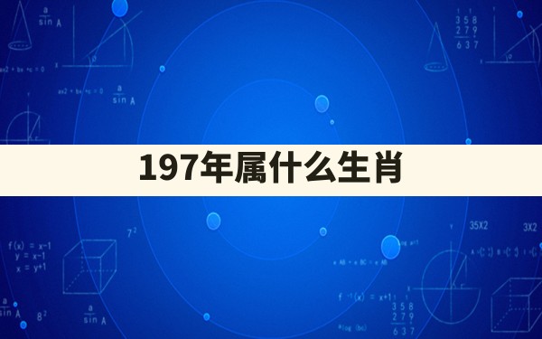 197年属什么生肖 - 一测网