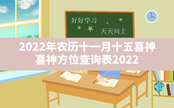 2022年农历十一月十五喜神(喜神方位查询表2022) - 一测网