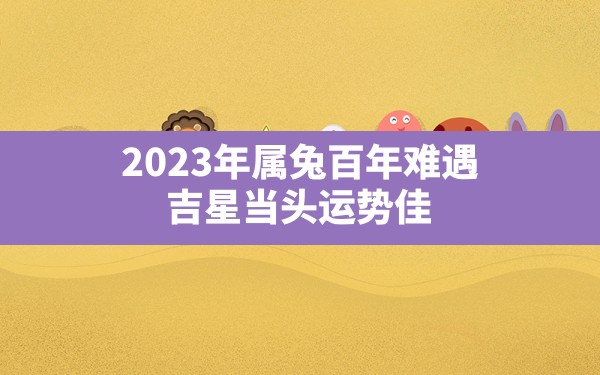 2023年属兔百年难遇 吉星当头运势佳？ - 一测网