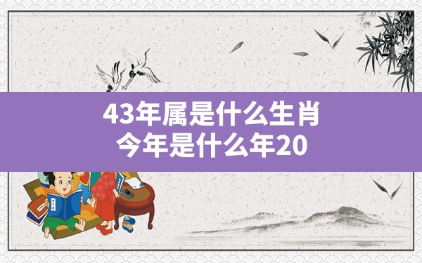 43年属是什么生肖(今年是什么年2019年属什么生肖) - 一测网