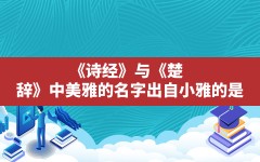 《诗经》与《楚辞》中美雅的名字(出自小雅的是)