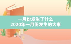 一月份发生了什么,2020年一月份发生的大事