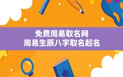 免费周易取名网,周易生辰八字取名起名