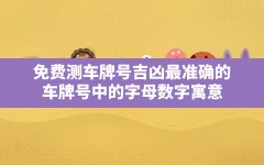 免费测车牌号吉凶最准确的,车牌号中的字母数字寓意