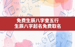 免费生辰八字查五行,生辰八字起名免费取名