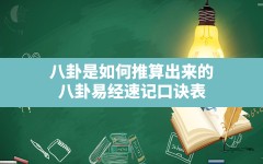 八卦是如何推算出来的,八卦易经速记口诀表