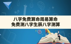 八字免费算命周易算命,免费测八字生辰八字测算