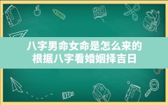 八字男命女命是怎么来的(根据八字看婚姻择吉日)