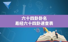 六十四卦卦名,易经六十四卦速查表