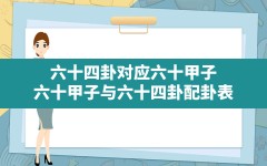 六十四卦对应六十甲子,六十甲子与六十四卦配卦表