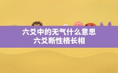 六爻中的无气什么意思(六爻断性格长相)