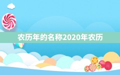 农历年的名称,2020年农历