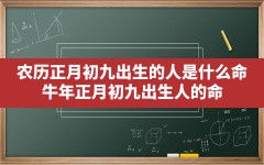 农历正月初九出生的人是什么命,牛年正月初九出生人的命