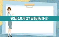 农历10月27日阳历多少