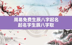 周易免费生辰八字起名,起名字生辰八字取名大全2022免费