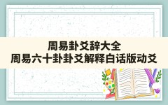 周易卦爻辞大全,周易六十卦卦爻解释白话版动爻