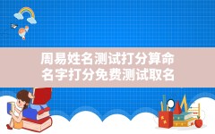 周易姓名测试打分算命,名字打分免费测试取名