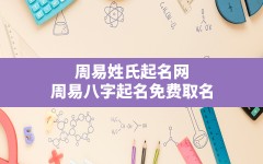 周易姓氏起名网,周易八字起名免费取名