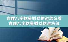 命理八字财星财爻财运怎么看(命理八字财星财爻财运方位)