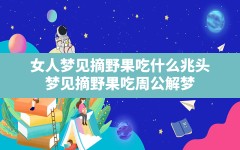 女人梦见摘野果吃什么兆头(梦见摘野果吃周公解梦)