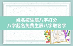 姓名按生辰八字打分,八字起名免费生辰八字取名字