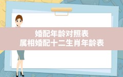 婚配年龄对照表,属相婚配十二生肖年龄表